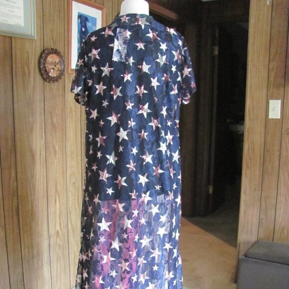 CRAZY TRAIN YAY USA LACE REVERSIABLE DUSTER - Picture 5 of 10